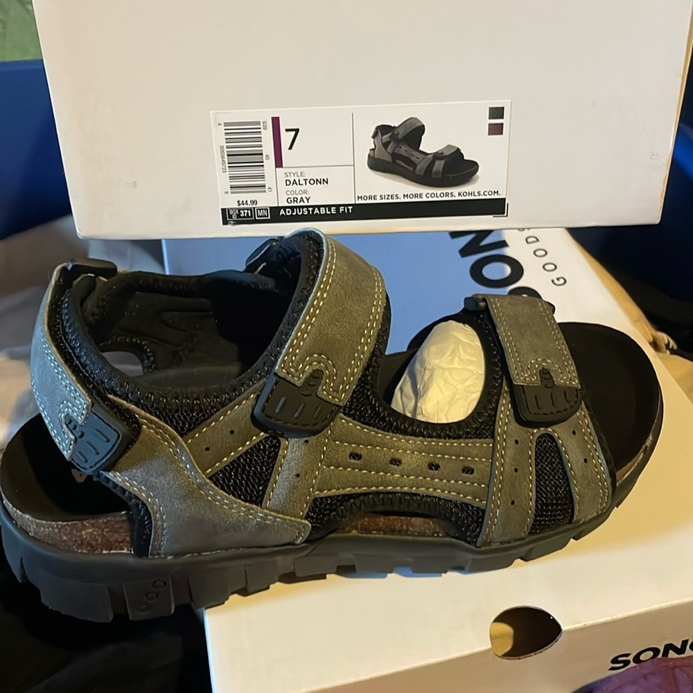 NEW NEVER WORN SONOMA ADJUSTABLE GRAY SANDALS SIZE‎ 7